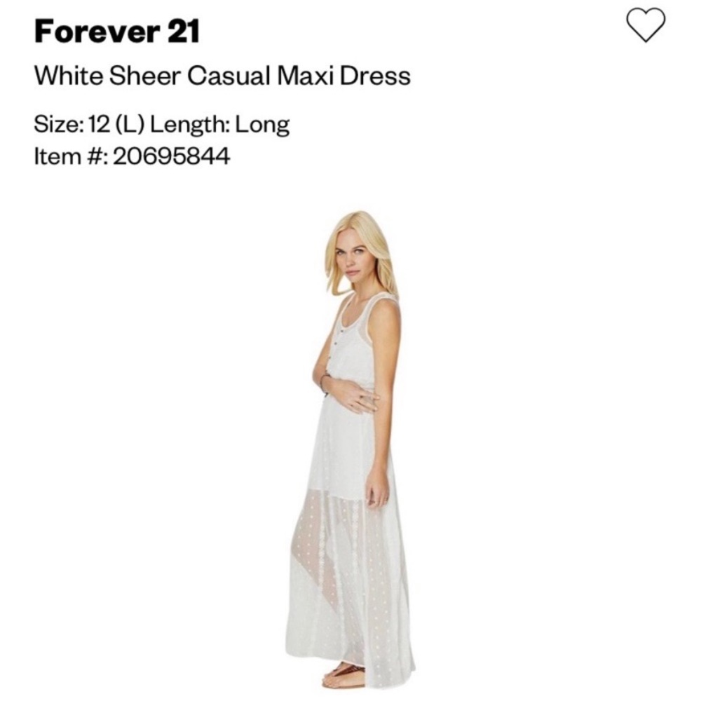 Forever 21 Sheer White Maxi Dress - Picture 4 of 12